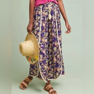Anthropologie Postmark Floral wide leg Pants